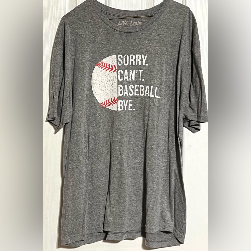 Live Love Gray Baseball Graphic Tee